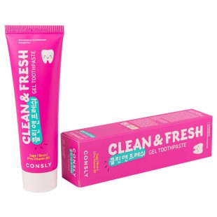CONSLY Clean&Fresh Sage, Birch & Pro-Vitamin B5 Protecting Gel Toothpaste/Гелевая зубная паста для защиты дёсен и зубов с экстрактами шалфея, березы и провитамином B5 105 мл.